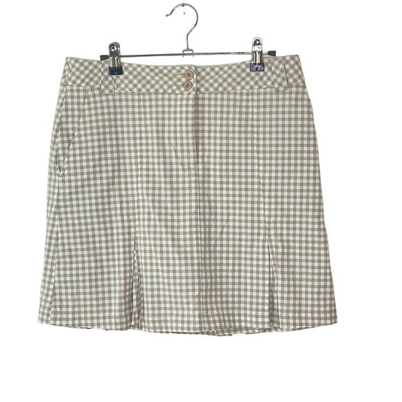 N' VO by Lanctot Nylon Spandex Gingham Golf Skort sz 6 #AP